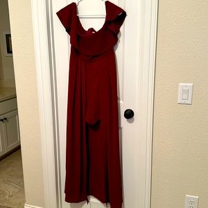 Burgundy.. high low with romper.